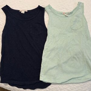 J. Crew Kids Sleeveless Tops - Navy Blue and Mint Green 4T
